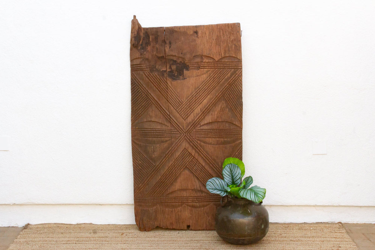 Ancient Anya Carved Medallion Igbo Door