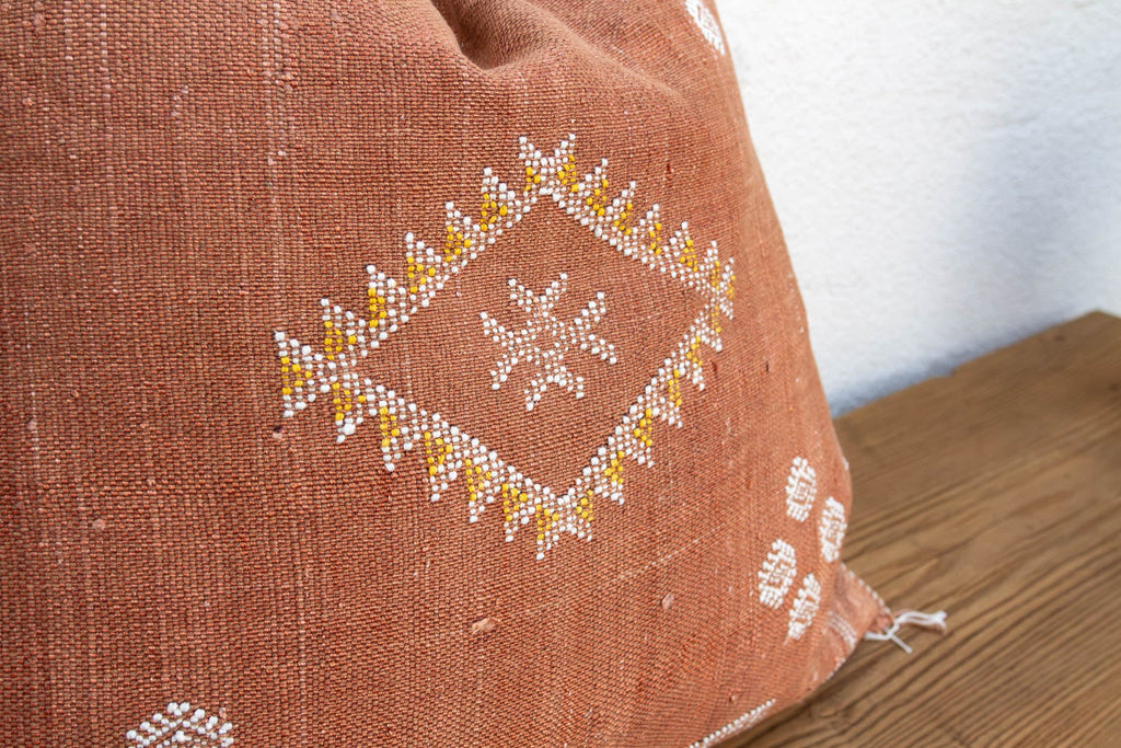 24"Clay Medallion Moroccan Silk Pillow