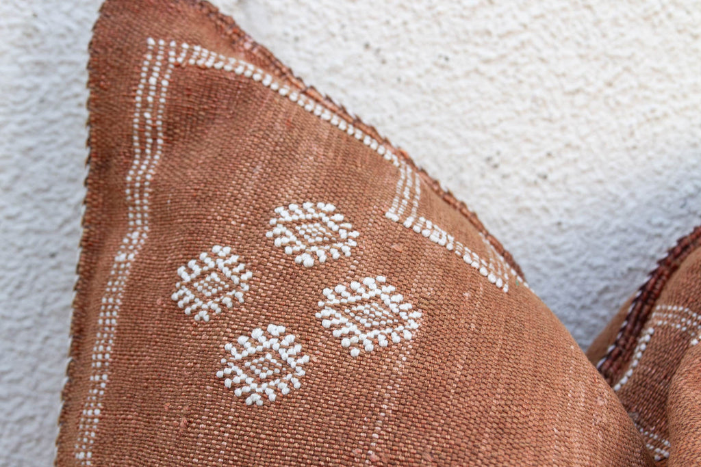 24"Clay Medallion Moroccan Silk Pillow