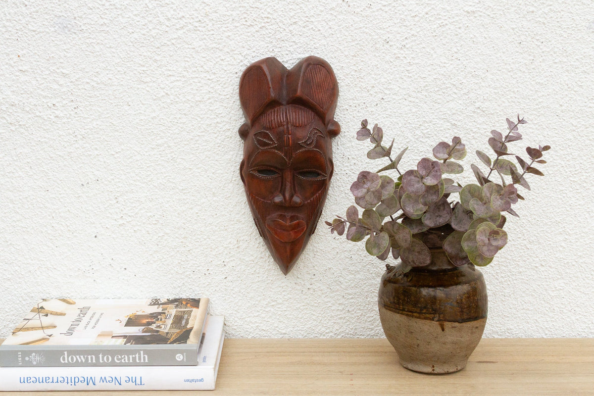 Rugged Brown African Carved Wall Art