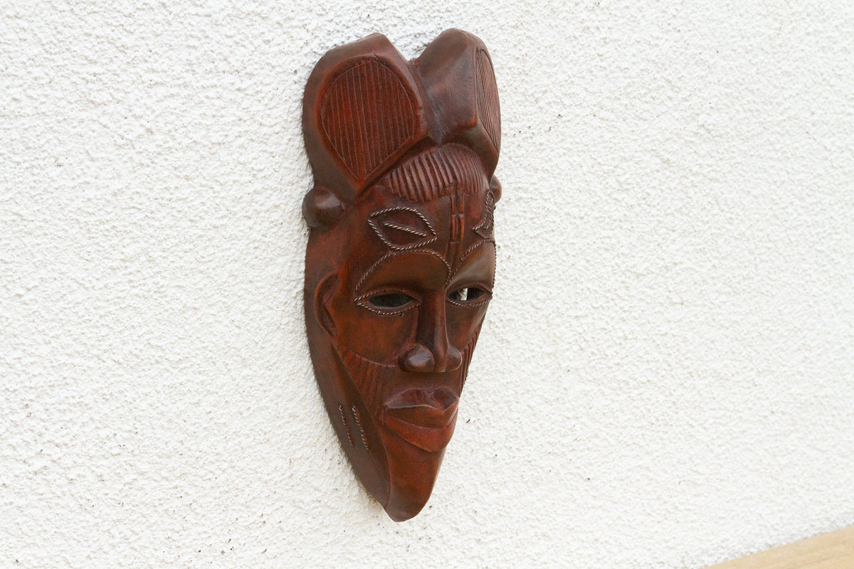 Rugged Brown African Carved Wall Art