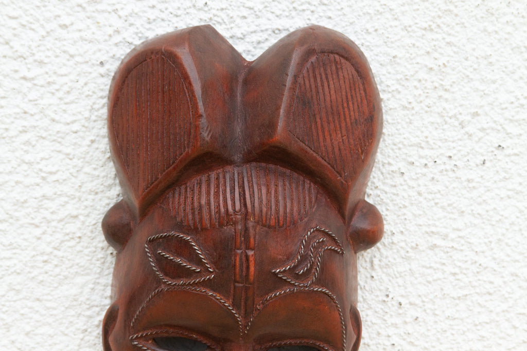 Rugged Brown African Carved Wall Art
