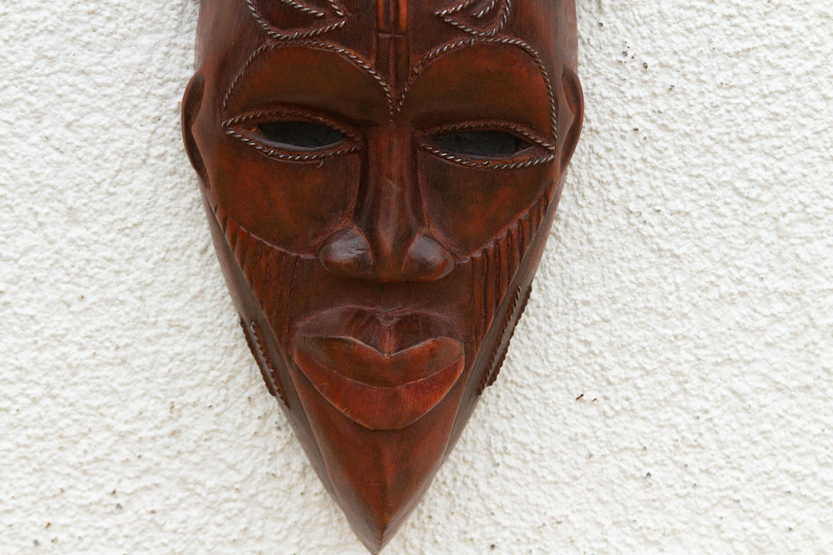 Rugged Brown African Carved Wall Art
