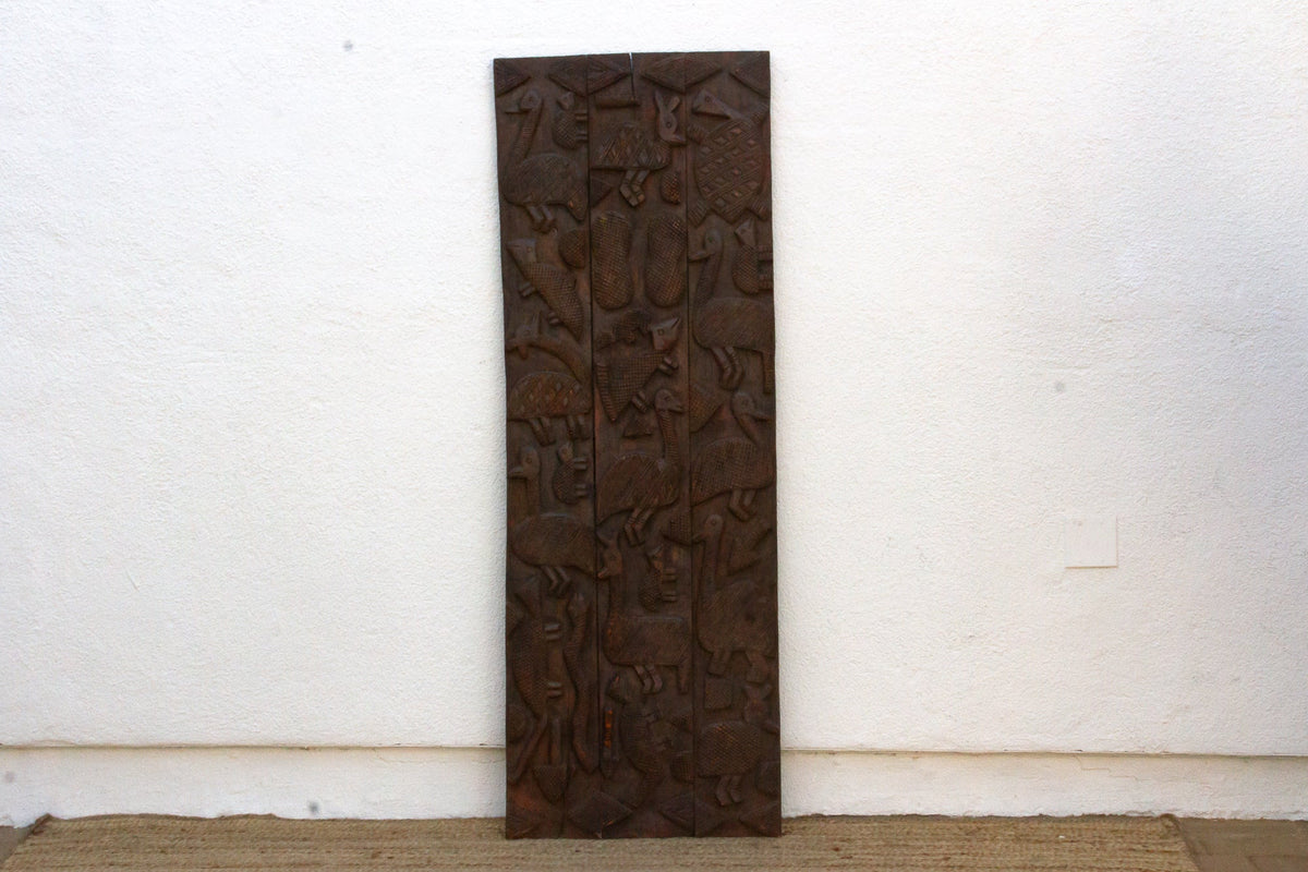 66" Tall Dark Espresso Carved Nupe Door