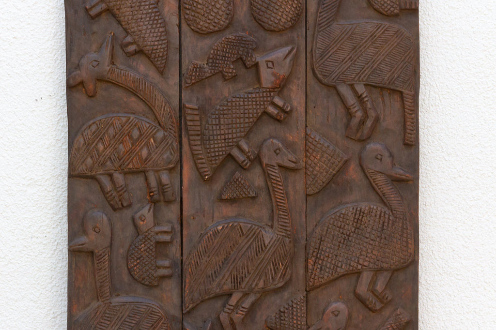 66" Tall Dark Espresso Carved Nupe Door