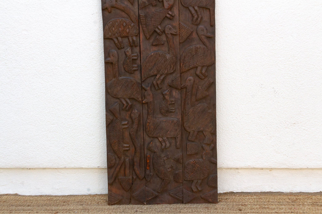 66" Tall Dark Espresso Carved Nupe Door