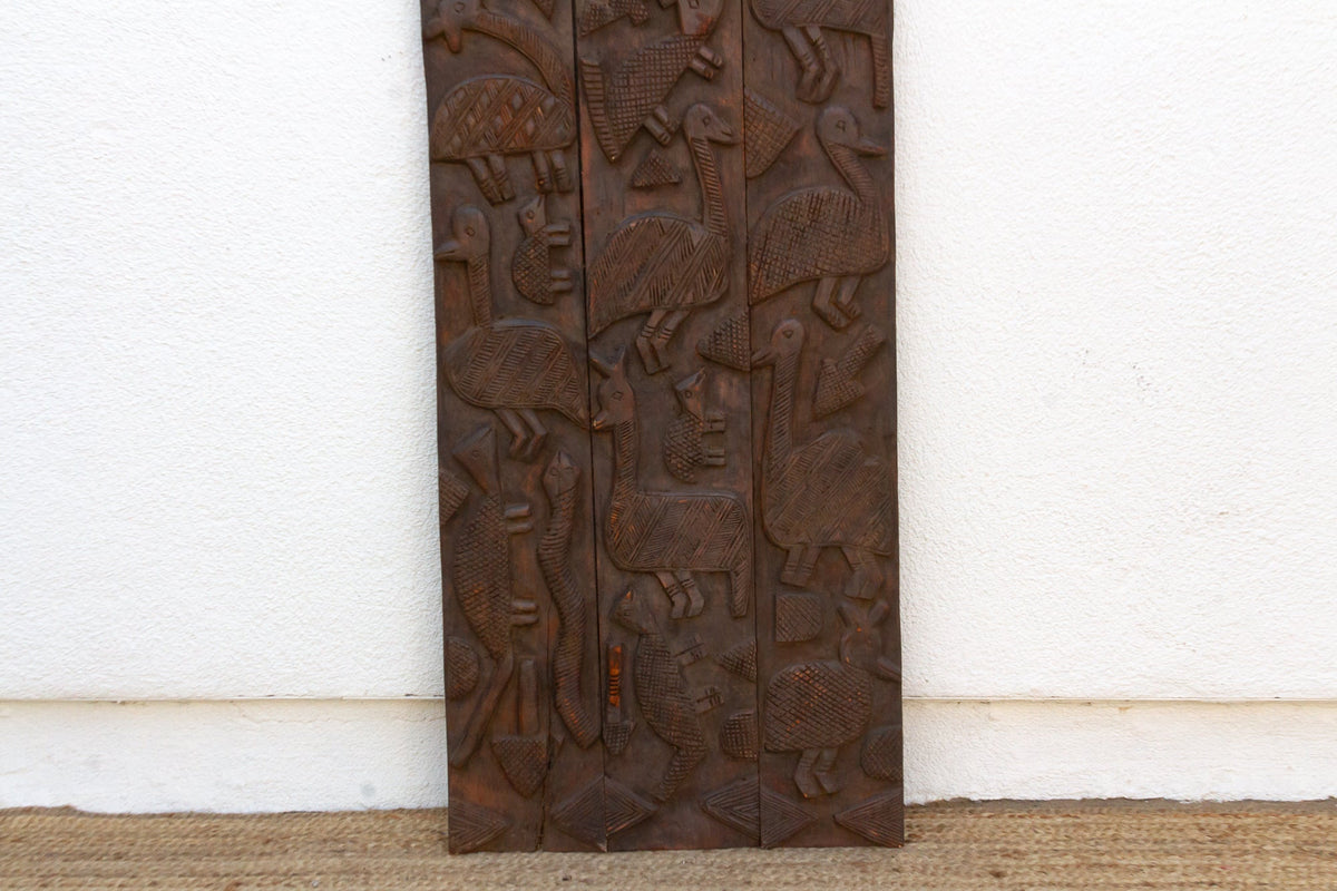 66" Tall Dark Espresso Carved Nupe Door