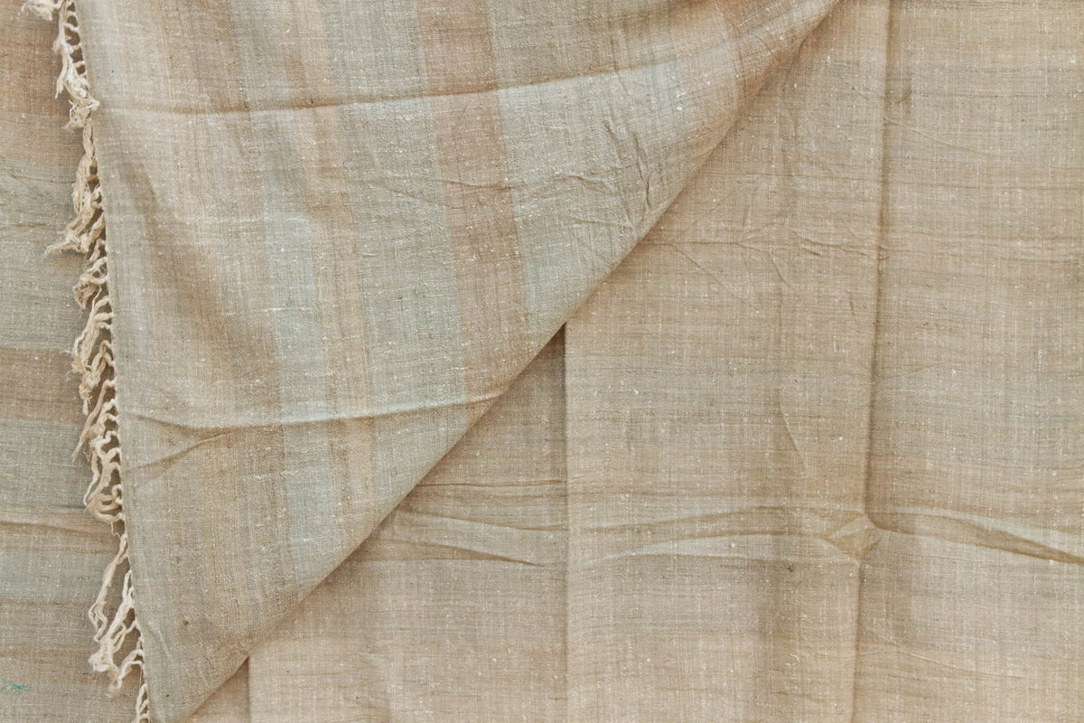 Organic Peace Silk Throw, River Bed Stripes
