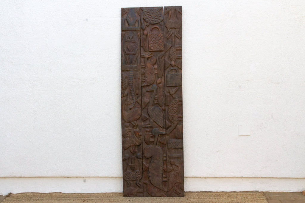 71" Tall Nupe Artisanal Carved Door