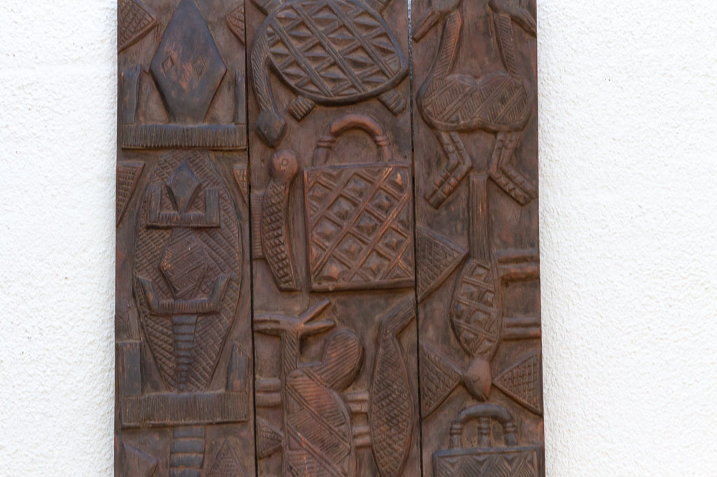 71" Tall Nupe Artisanal Carved Door