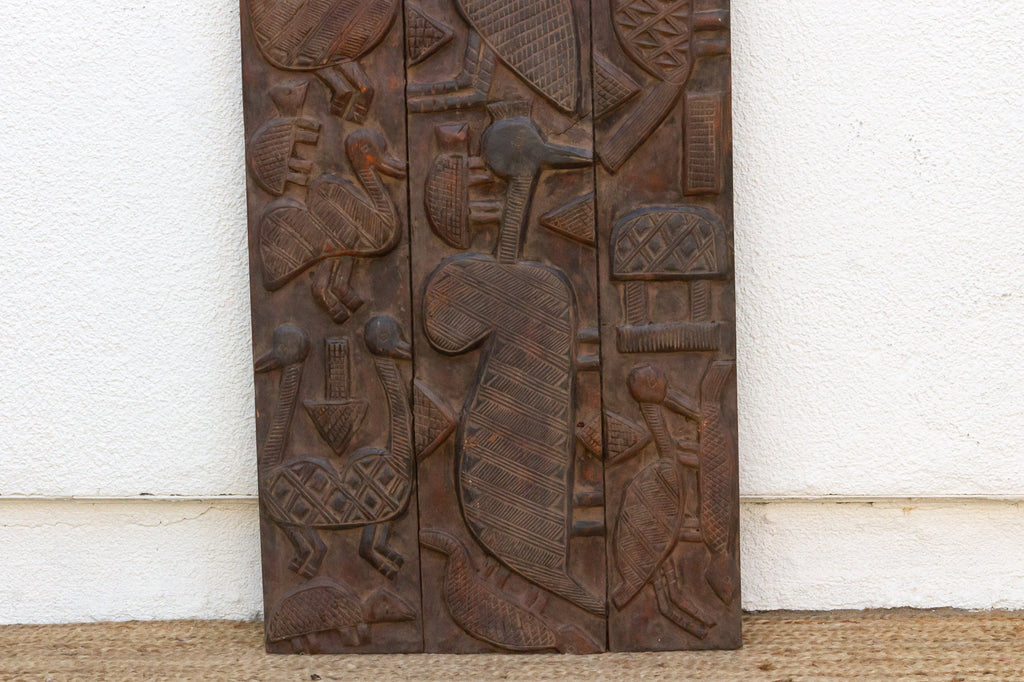 71" Tall Nupe Artisanal Carved Door