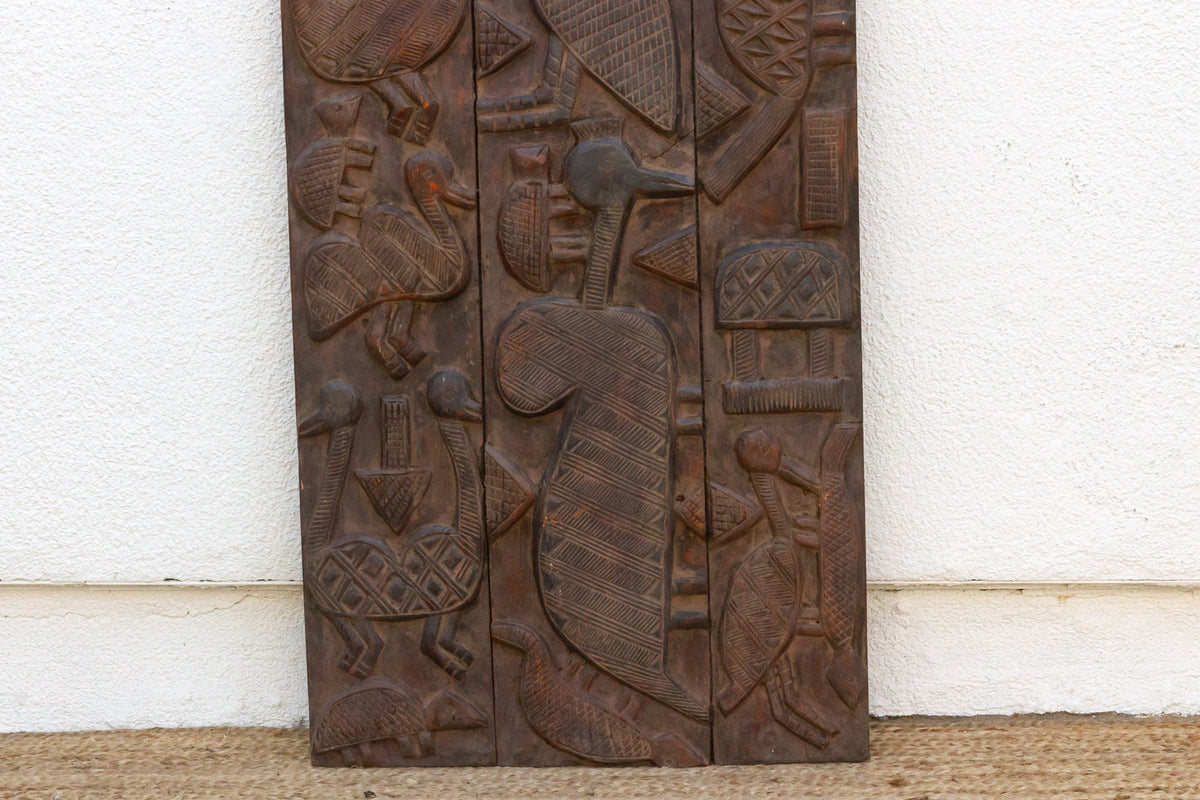 71" Tall Nupe Artisanal Carved Door