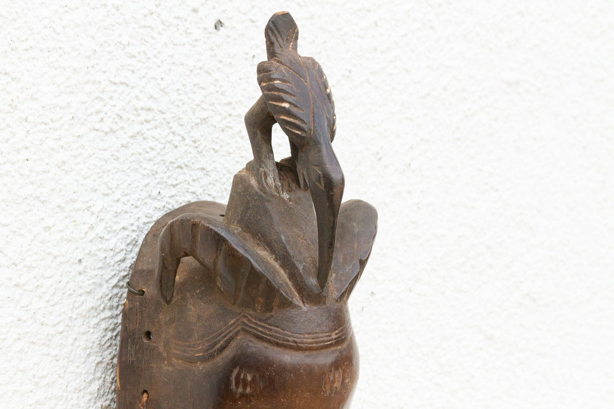 Bird Headrest African Tribal Mask