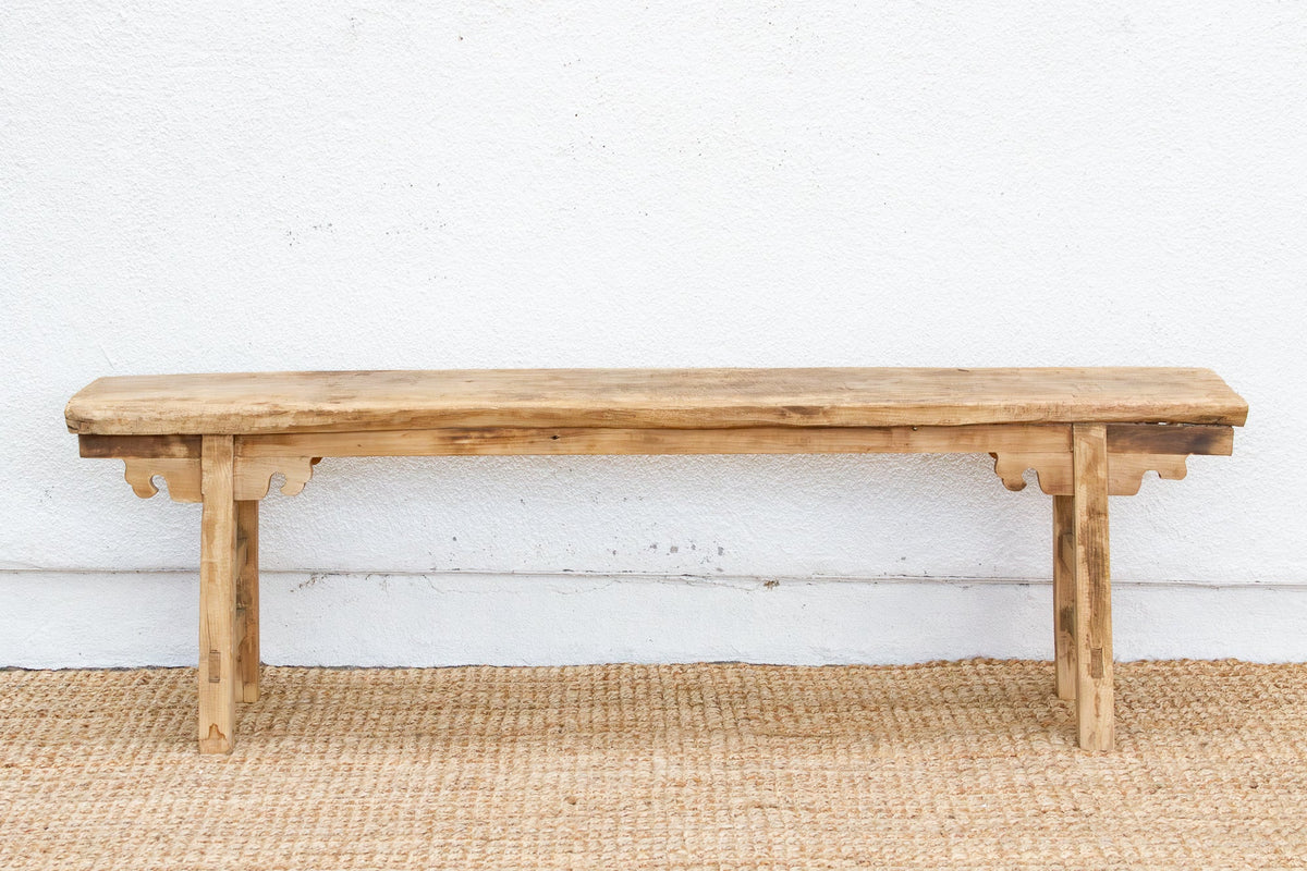 Oriental Calm, Bleached Wood Asian Bench