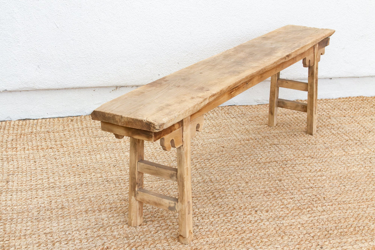 Oriental Calm, Bleached Wood Asian Bench