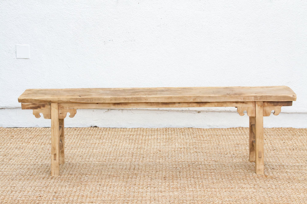 Oriental Calm, Bleached Wood Asian Bench