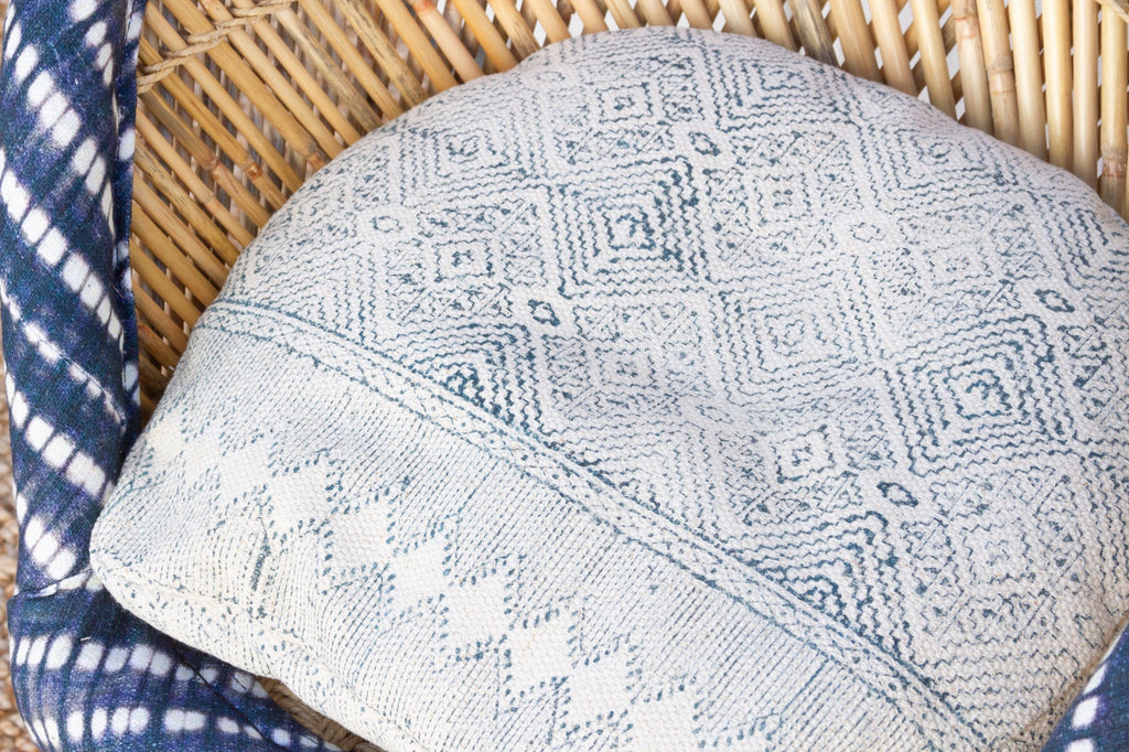 Pair of Blue & White Bamboo Chairs