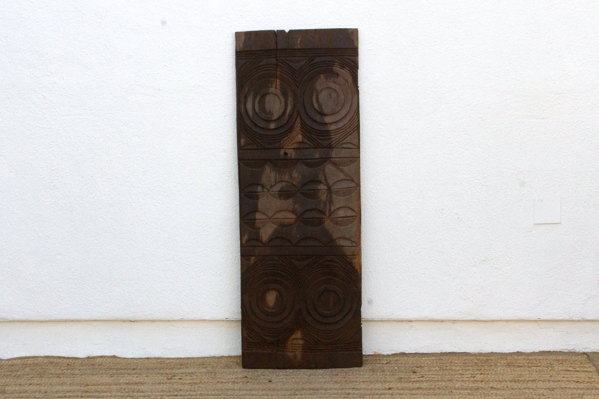 Dark Sun & Moon African Carved Panel