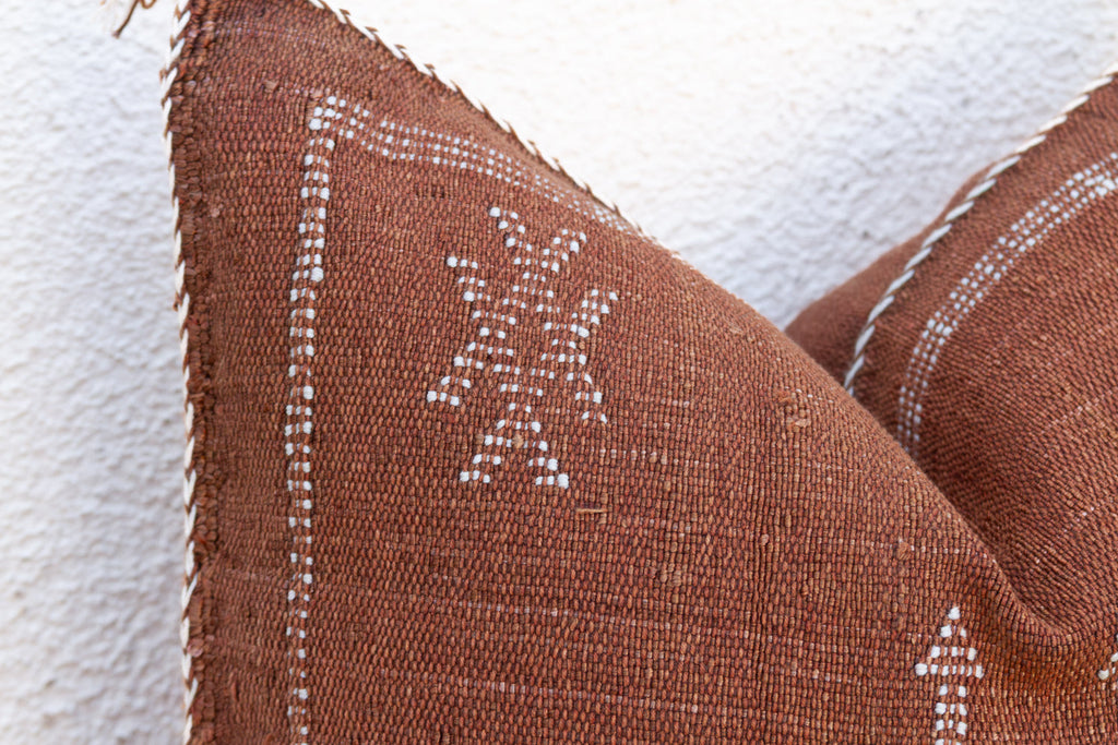 Clay Diamond Cactus Silk Moroccan Pillow