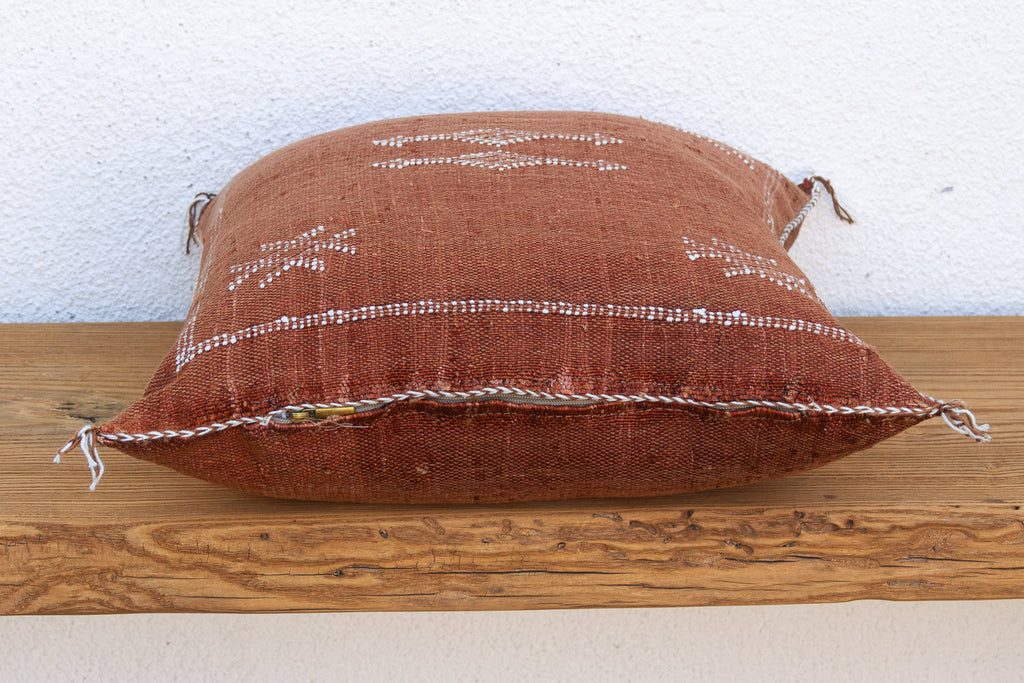 Clay Diamond Cactus Silk Moroccan Pillow