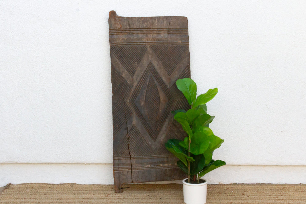 Antique Charcoal Gray Igbo Carved Door