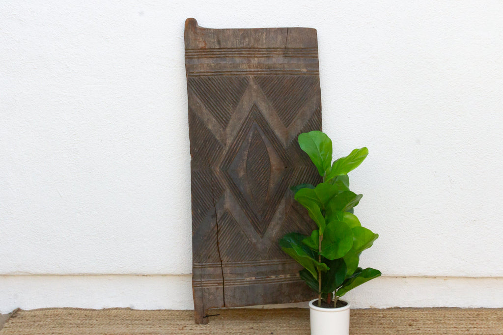 Antique Charcoal Gray Igbo Carved Door