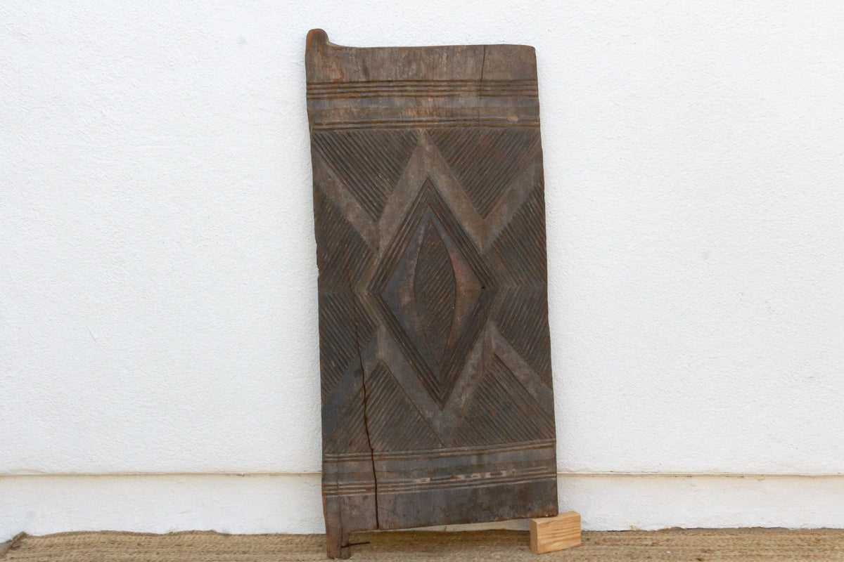 Antique Charcoal Gray Igbo Carved Door