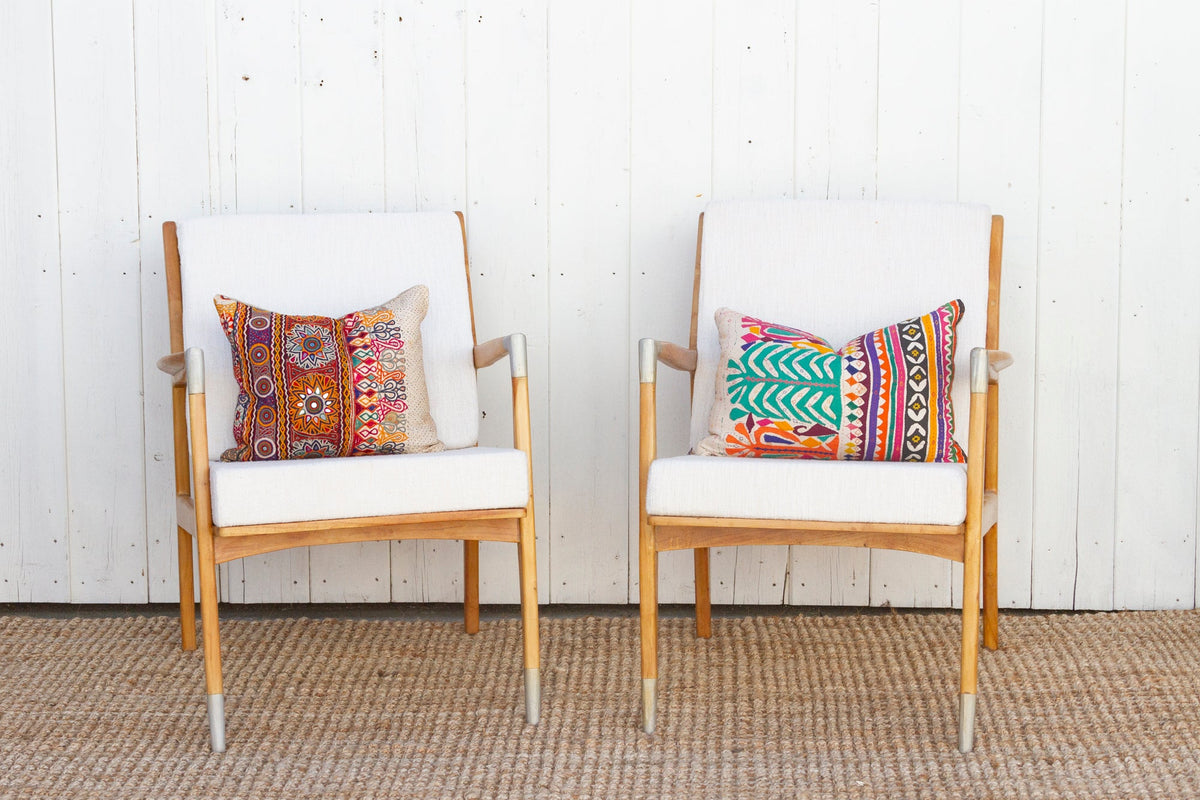 Pair of Vintage Style Bleached Living Room Chairs