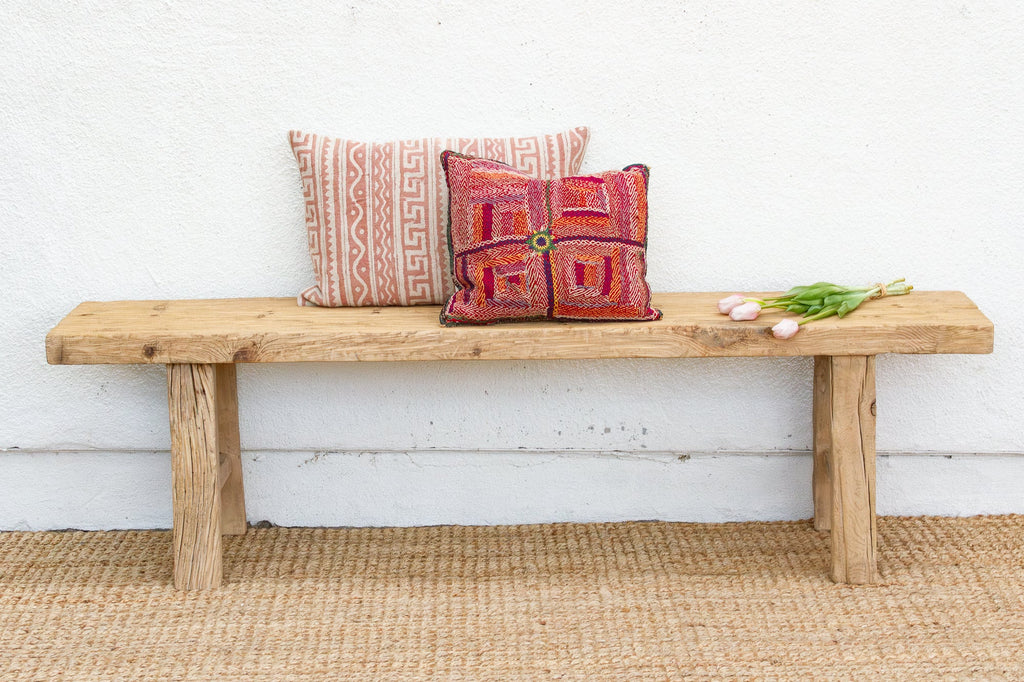Primitive Bleached Wood Joint Bench