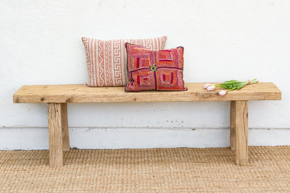 Primitive Bleached Wood Joint Bench