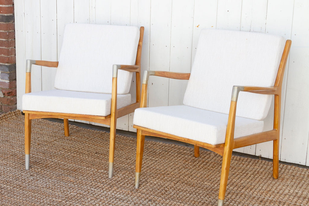 Pair of Vintage Style Bleached Living Room Chairs