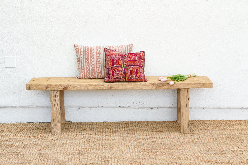 Primitive Bleached Wood Joint Bench