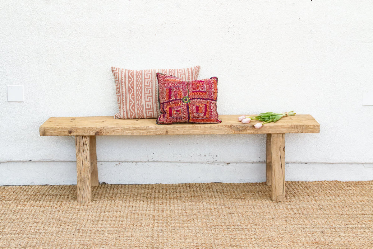 Primitive Bleached Wood Joint Bench