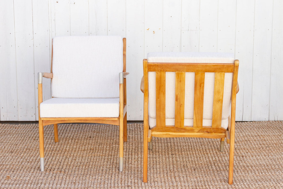 Pair of Vintage Style Bleached Living Room Chairs