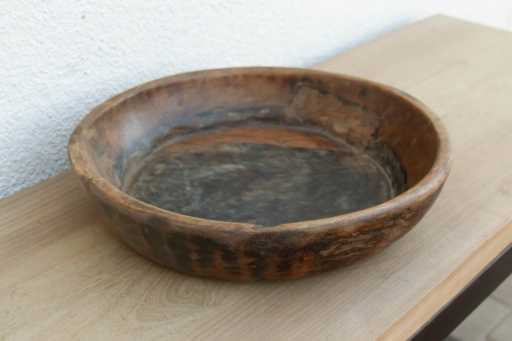 16" DM Antique Rustic Farmhouse Wood Bowl (Trade)
