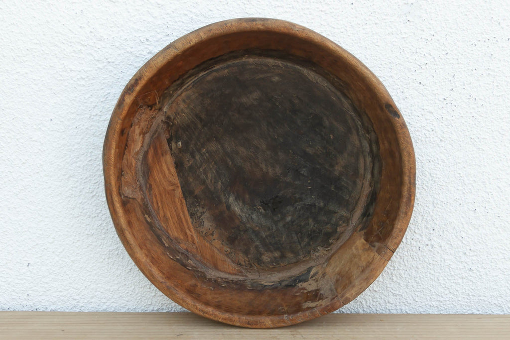 16" DM Antique Rustic Farmhouse Wood Bowl (Trade)