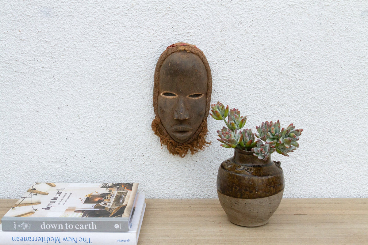 Vintage Kuba Raffia Beard Mask