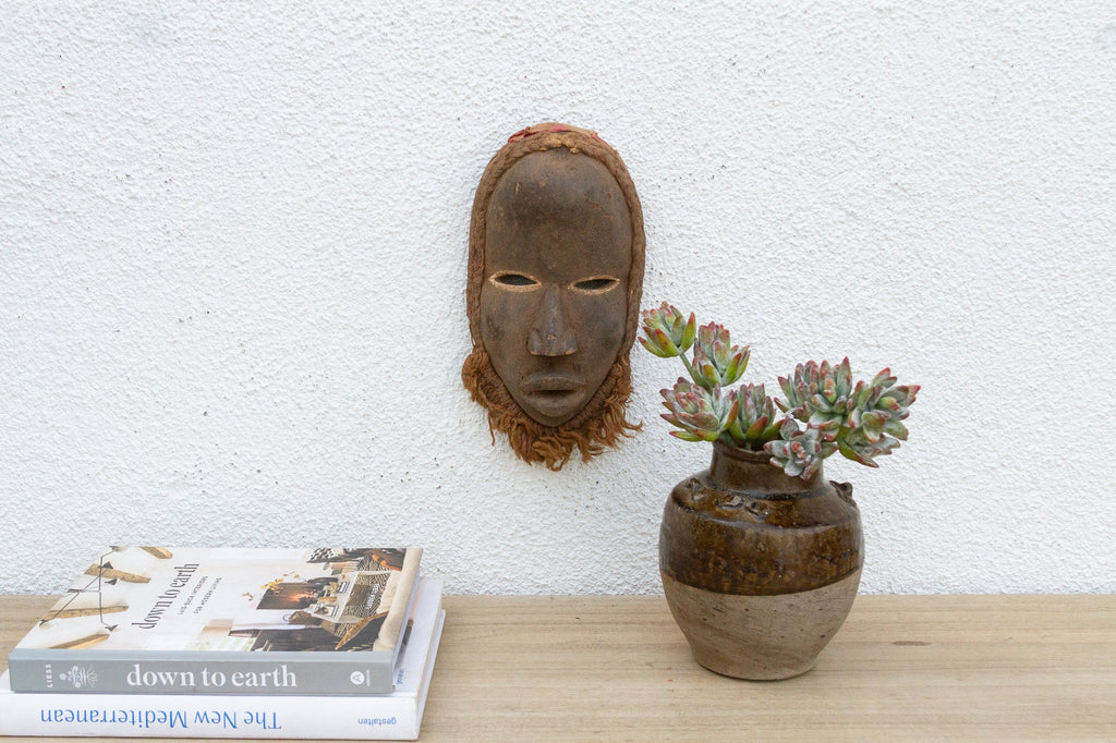Vintage Kuba Raffia Beard Mask