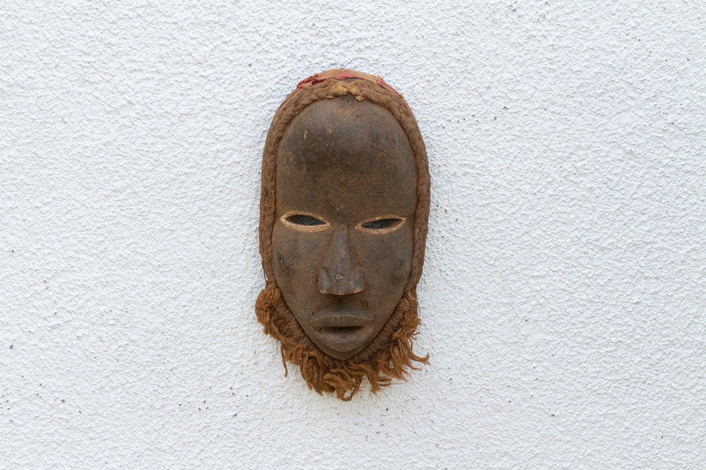 Vintage Kuba Raffia Beard Mask