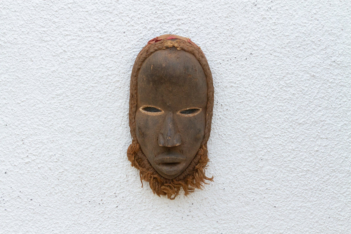Vintage Kuba Raffia Beard Mask