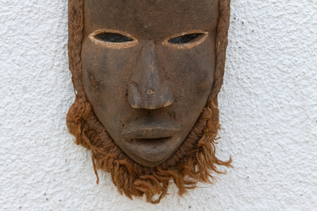 Vintage Kuba Raffia Beard Mask