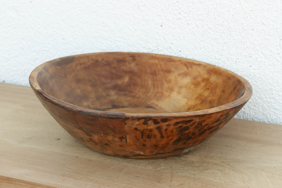 Old World Vintage Wood Bowl