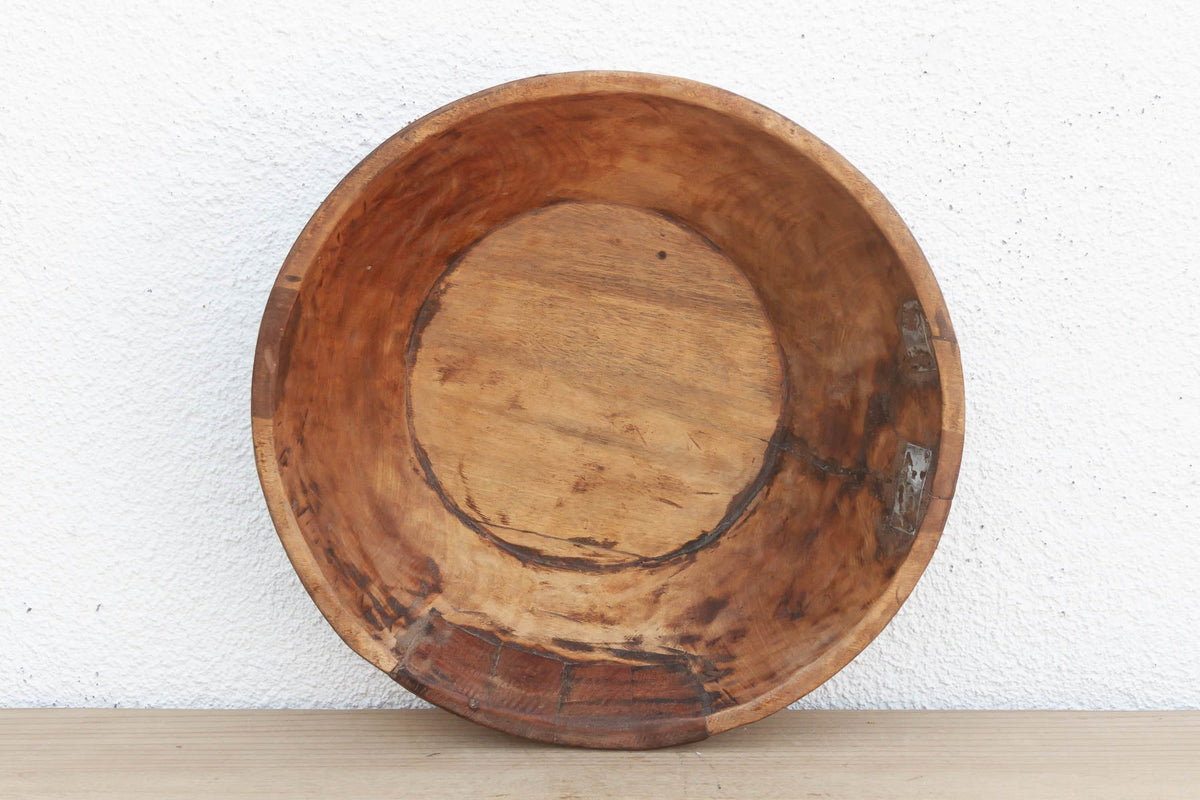 Old World Vintage Wood Bowl