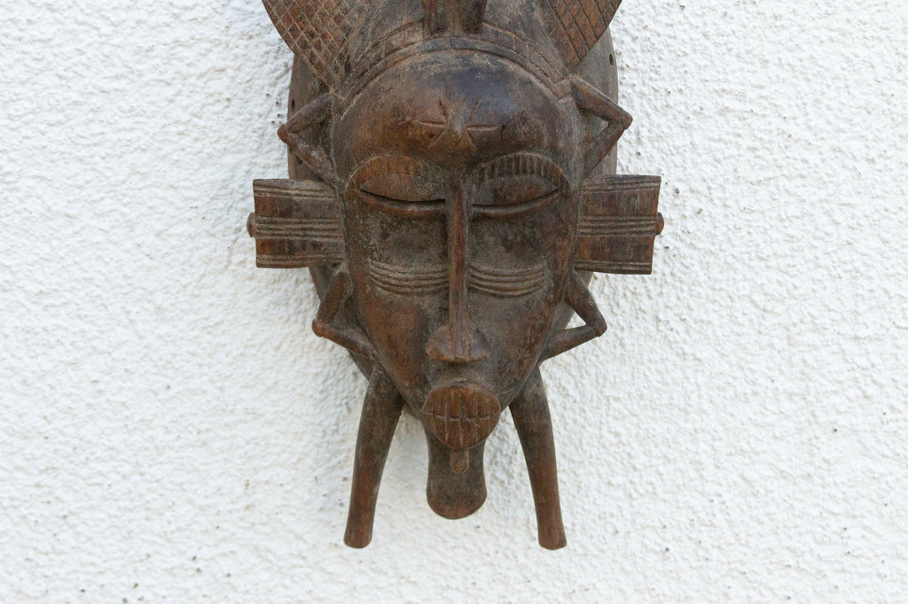Vintage Lizard Headrest Mask Art