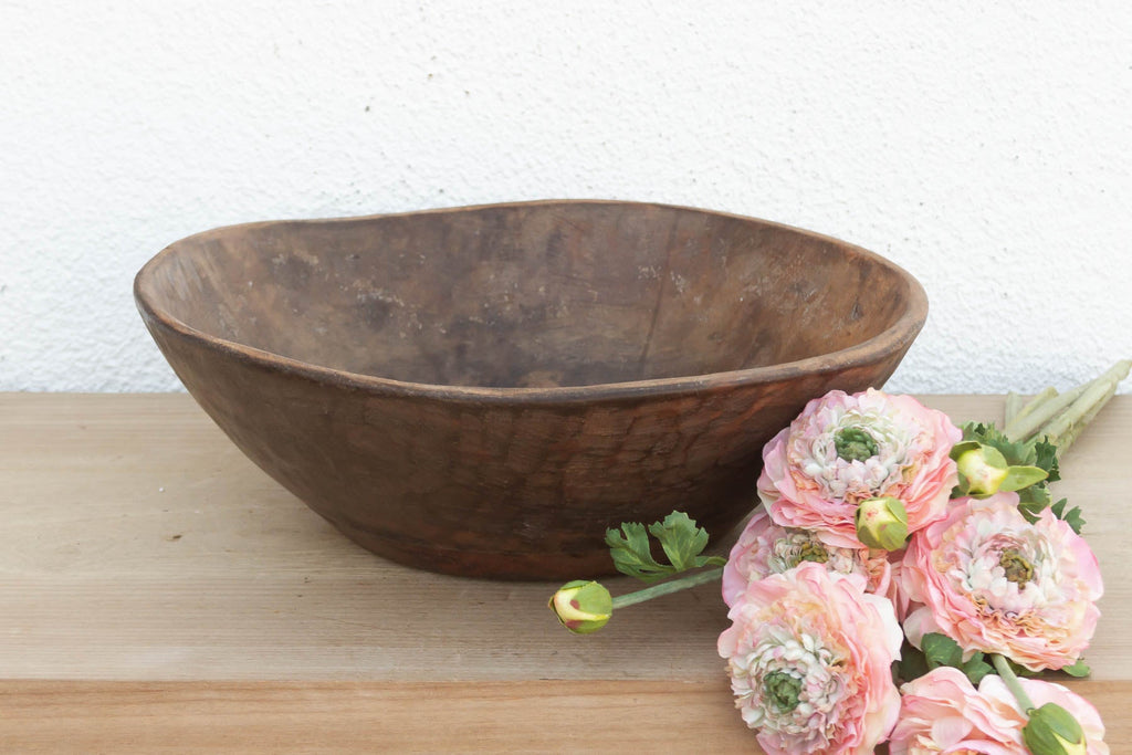 Antique Country Style Wooden Fruit Bowl (Trade)