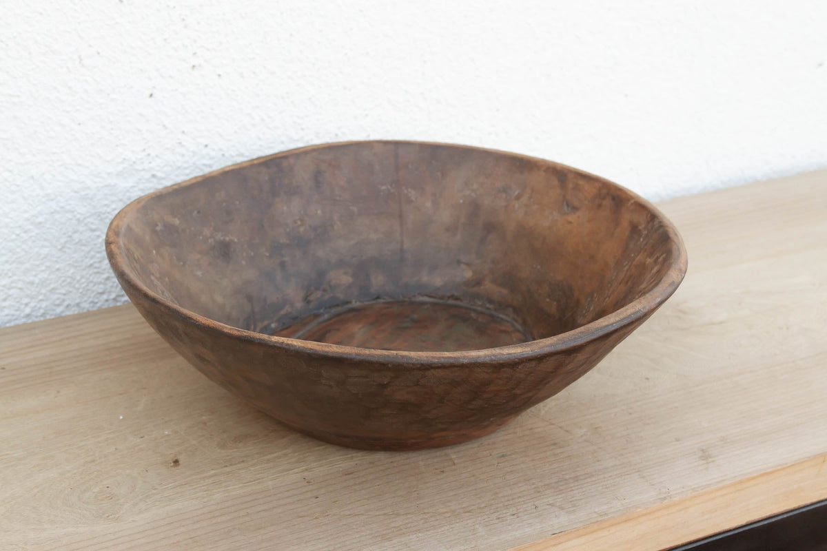 Antique Country Style Wooden Fruit Bowl (Trade)