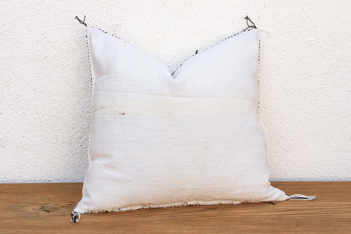 Charcoal Bowtie Cactus Silk Moroccan Pillow