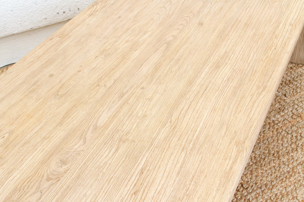 Japandi Waterfall Reclaimed Elm Coffee Table