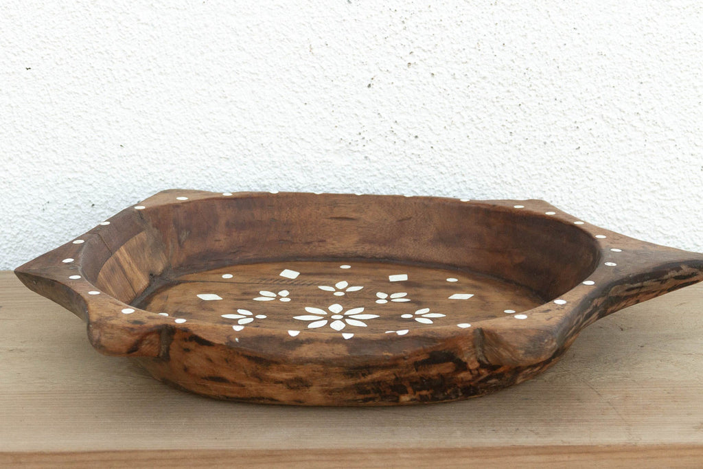 Large Vintage Floral Motif Painted Bowl (Trade)