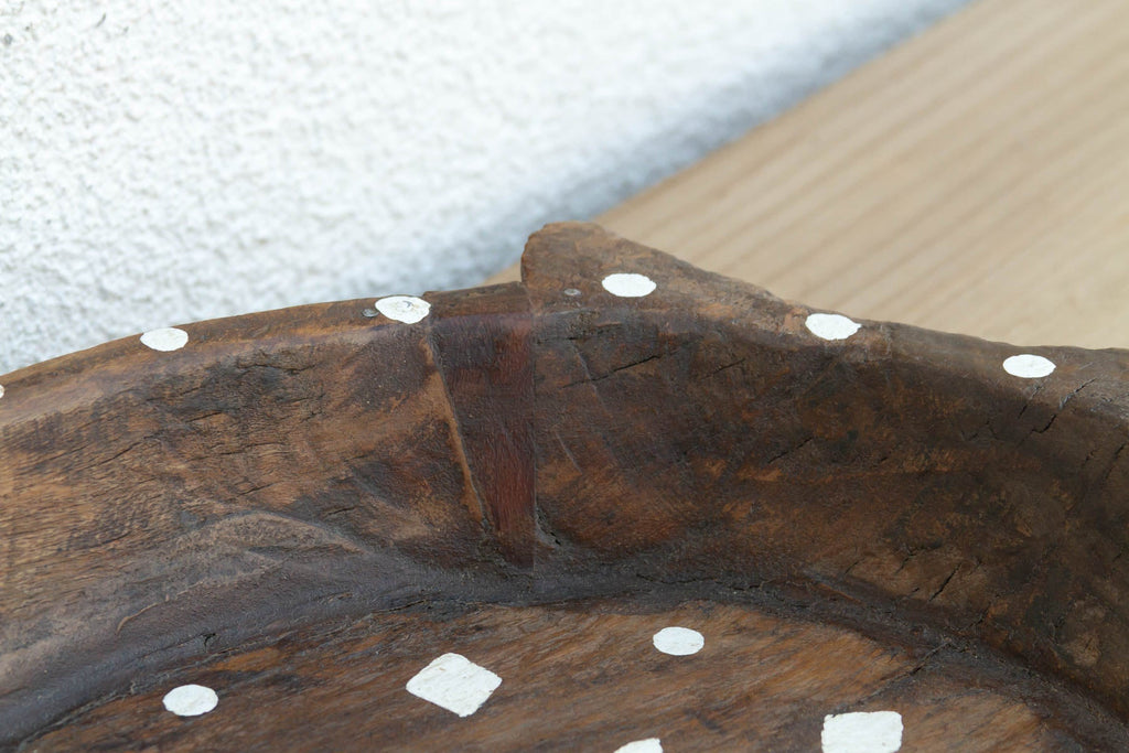 Vintage Brown & White Floral Tray (Trade)